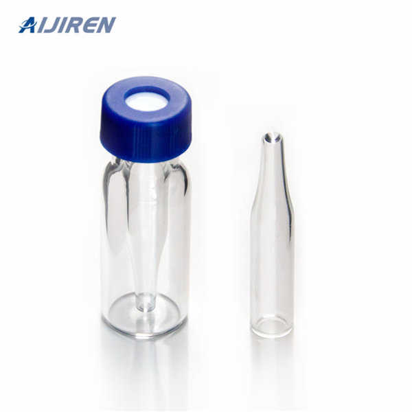 Vial, screw top, with fixed insert, clear, 300 µL insert volume